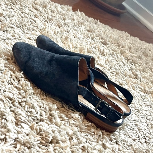 Madewell blue suede sling back heeled mules - Picture 13 of 16